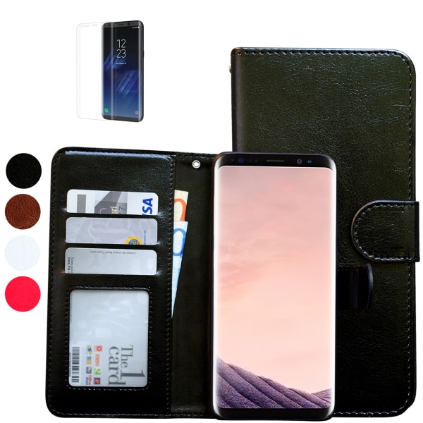Samsung Galaxy S9 - PU Læder Pung Etui + Skærmbeskyttelse Brun