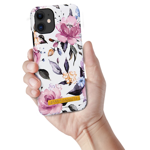 iPhone 11 - Skal / Skydd / Blommor / Marmor Rosa