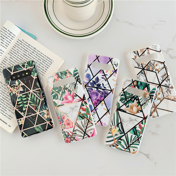 Samsung Galaxy S10 - Geometrisk Blomster Etui Svart