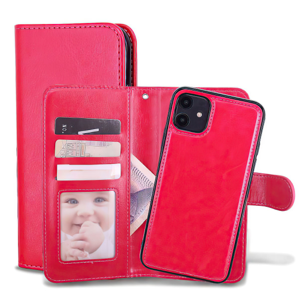 iPhone 12 - PU Nahkainen Lompakkokotelo Rosa