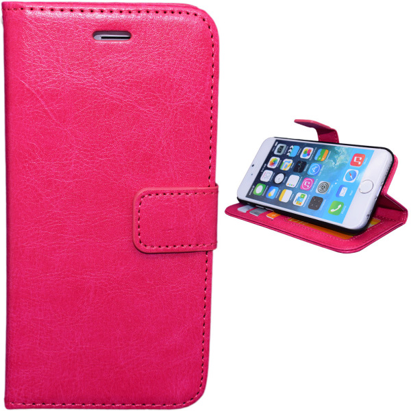 Läderfodral för iPhone 6/6S - Med ID-ficka! Rosa