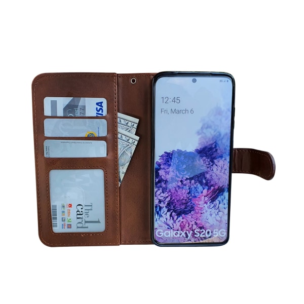 Skal och Plånbok med Samsung Galaxy S20 Fodralet! Brun