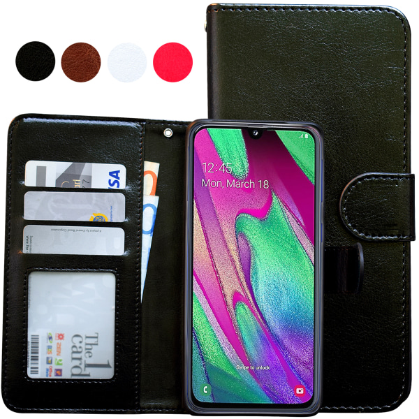 Samsung Galaxy A40 - Läderfodral / Skydd Brun