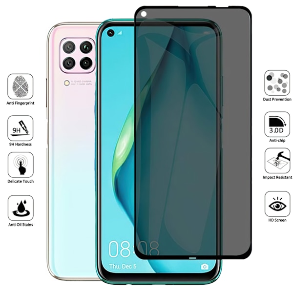 Huawei P40 Lite - Integritet Härdat Glas Sekretessskärmskydd