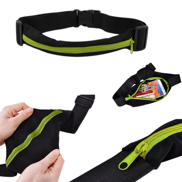 Sportbälte för plånbok nycklar mobil etc Grön