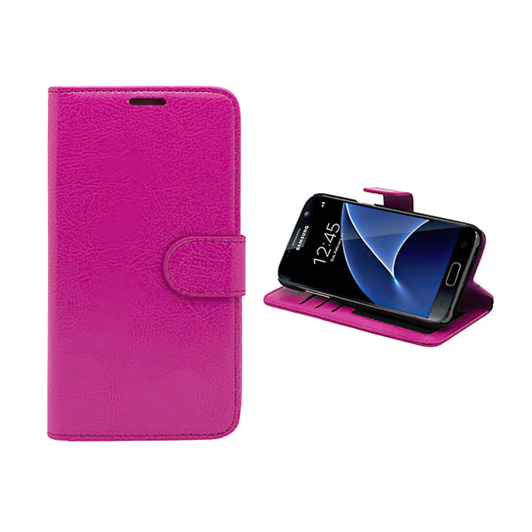 Beskyt din Samsung Galaxy S7 Edge - Lædertaske & Pung + Til Rosa