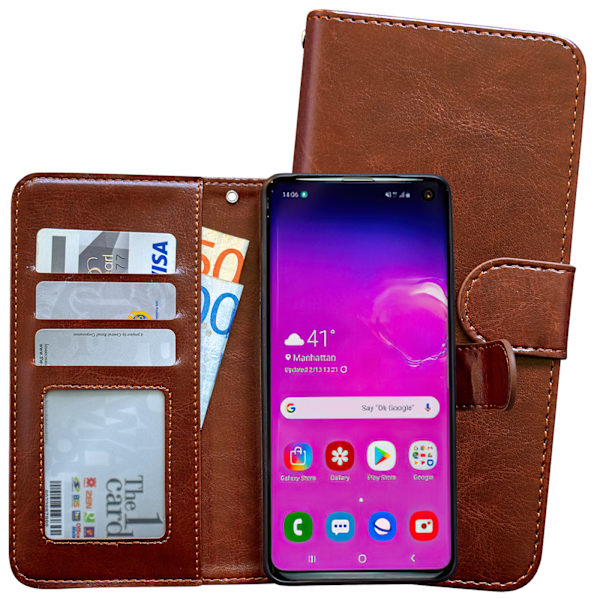 Komfort & Skydd Galaxy S10 - Läderfodral! Rosa