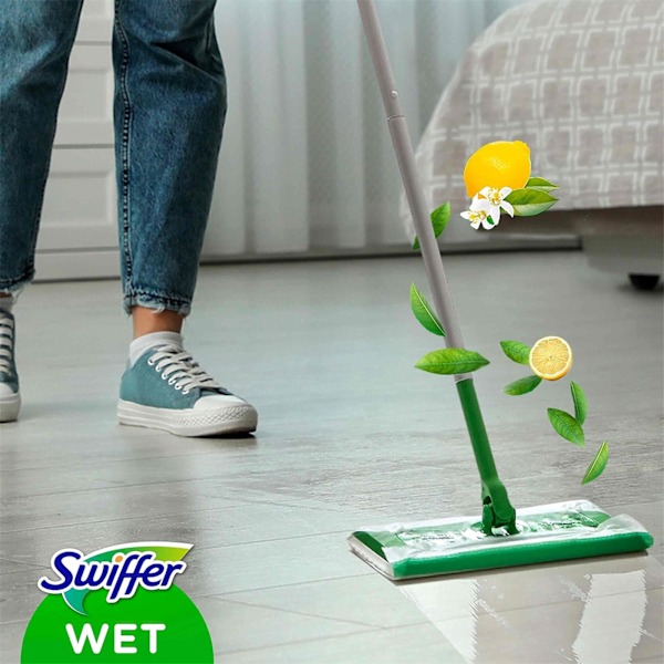 Swiffer Moppeservietter - 12 Citrusduftende Pads til Hurtig og Nem Rengøring