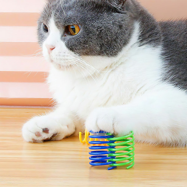 8 stk Farverigt Katte Fjer Legetøj Plast Fjer kattelegetøj