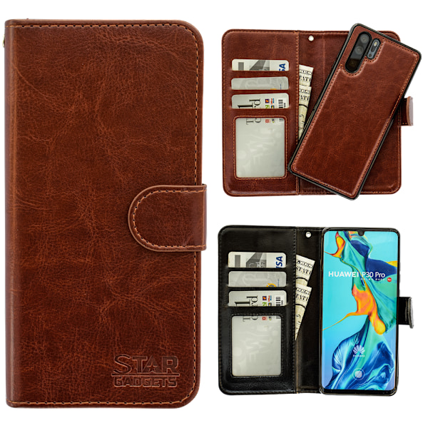 Huawei P30 Pro - PU Læder Pung Etui Svart