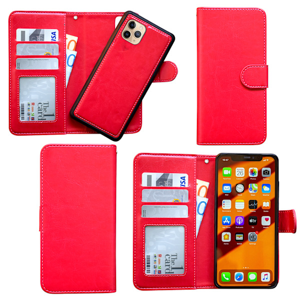 Suojaa iPhone 11 Pro Max - Kotelo ja lompakko! Rosa
