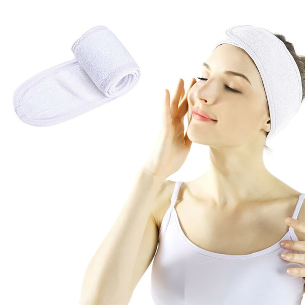 Säädettävä elastinen meikkihiusnauha kasvojen otsapanta suihku Vit
