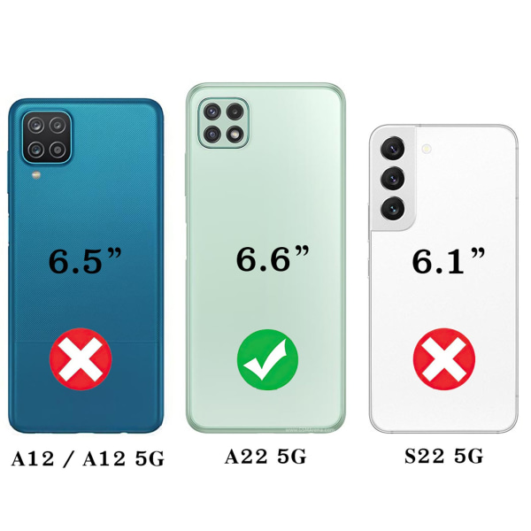 Samsung Galaxy A22 5G - PU Læder Pung Etui Vit