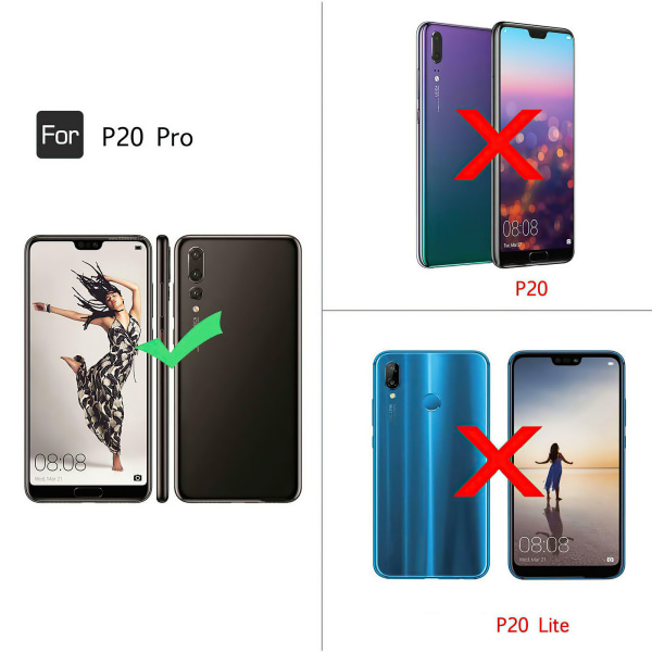 Huawei P20 Pro - PU nahkainen lompakkokotelo + näytönsuoja Brun