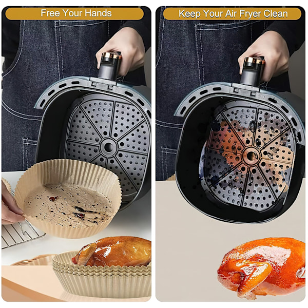 100 stk. engangspapir til luftfriture, non-stick bagepapir