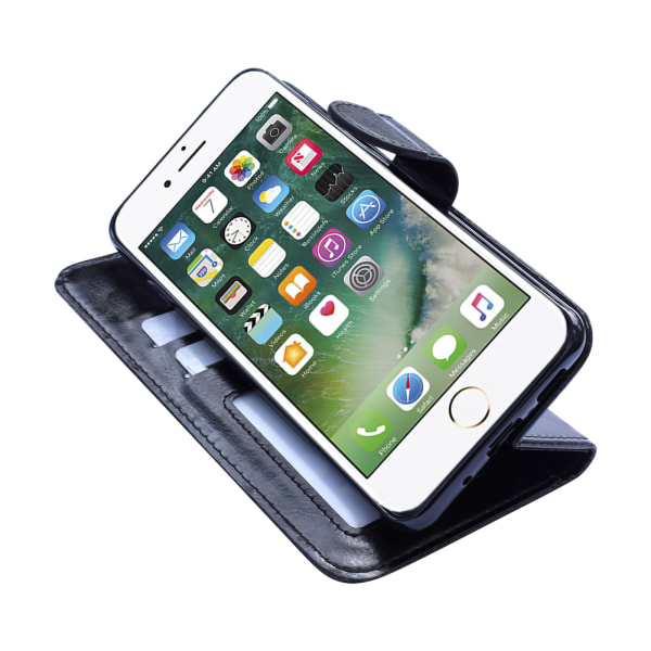 iPhone 5/5s/SE2016 - Pungetui i læder + 3 i 1 sæt Svart