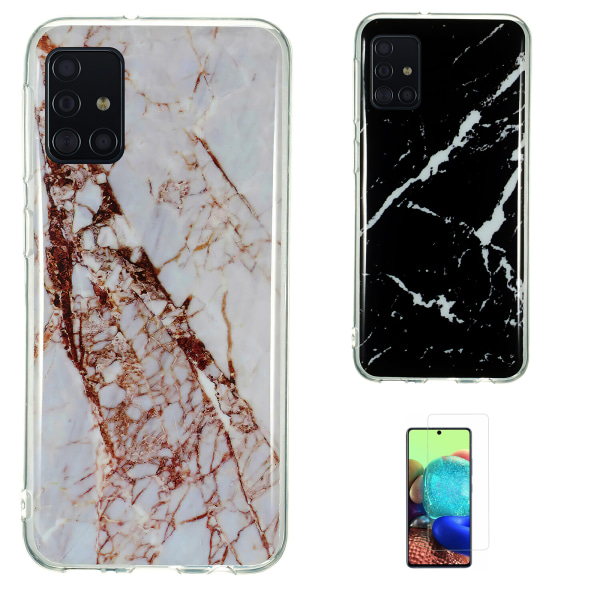 Beskyt din Galaxy A71 med et marmoretui! Vit