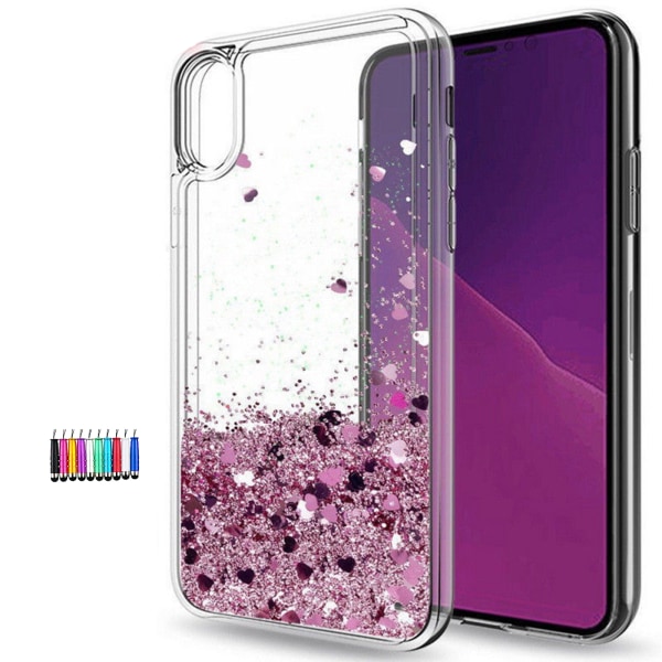 iPhone X/Xs - Bevægelig Glitter 3D Bling Telefon Cover