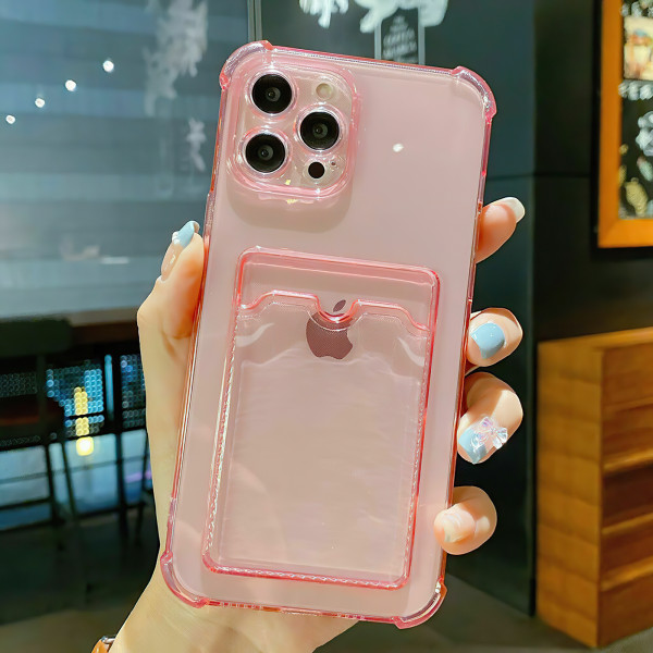 iPhone 13 Pro Max - Kortbeskyttelses Transparent Rosa