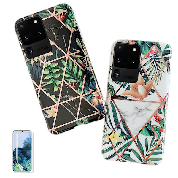 Samsung Galaxy S20 Ultra - Geometrisk Blomster Etui Svart