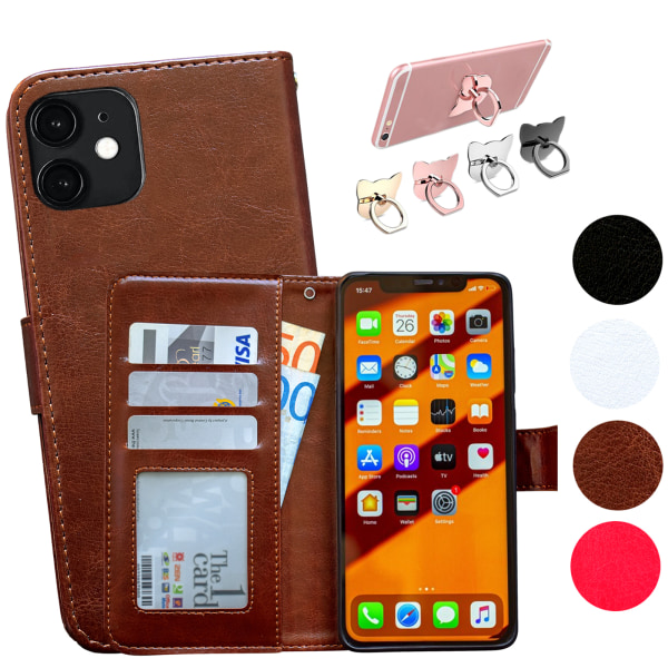 iPhone 11 - PU Læder Pung Etui Vit