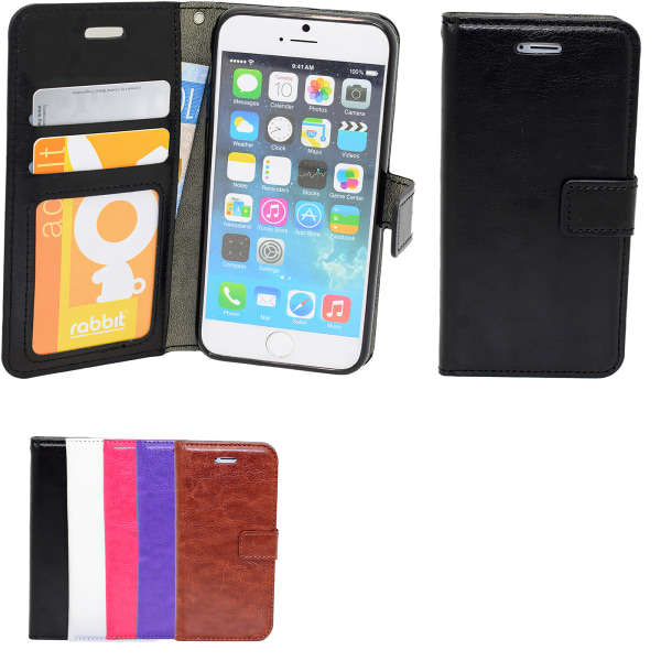 iPhone 5/5s - Läderfodral / Plånbok Svart