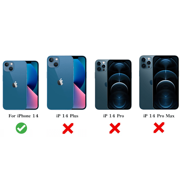 Suojaa iPhone 14 - Kotelot ja korttikotelo Grå