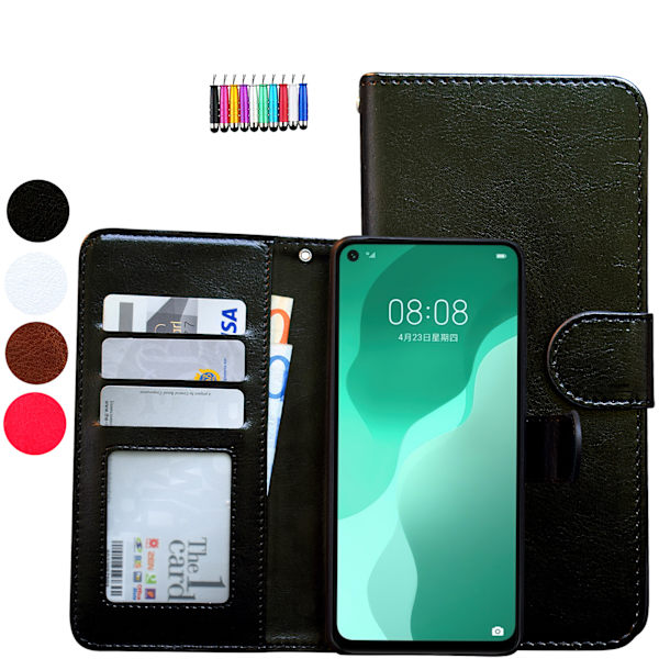 Huawei P40 Lite - PU nahkainen lompakkokotelo Brun