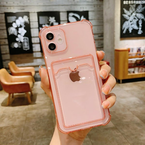 iPhone 11 - Kort etui Beskyttelse Transparent Rosa