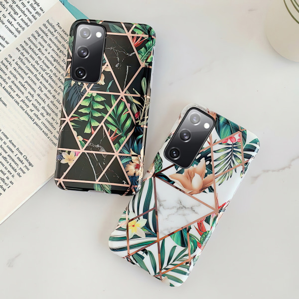 Samsung Galaxy S20 FE - Geometrisk Blomster Etui Svart