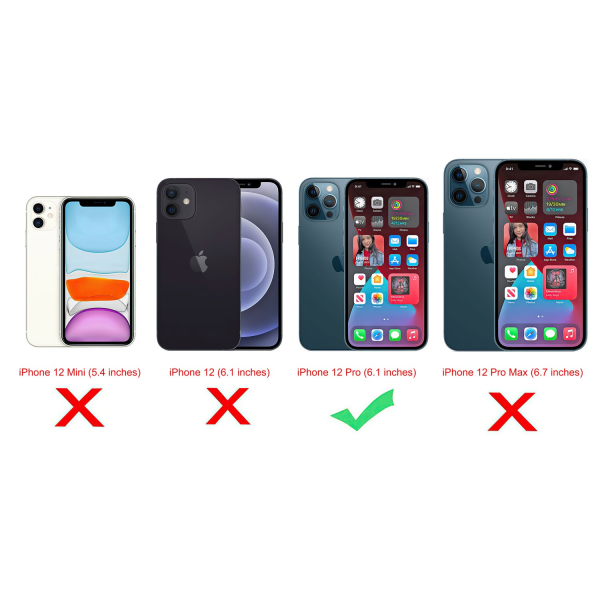 iPhone 12 Pro - Case suoja + rengas Svart