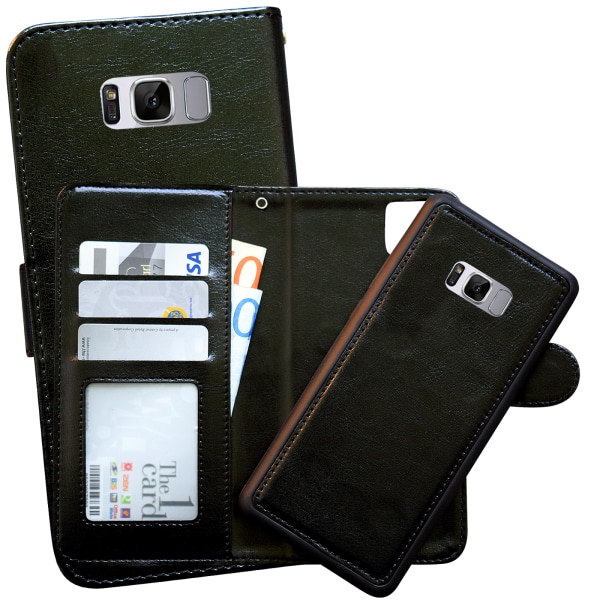Samsung Galaxy S8 Plus - case/ lompakko + kosketuskynä Brun