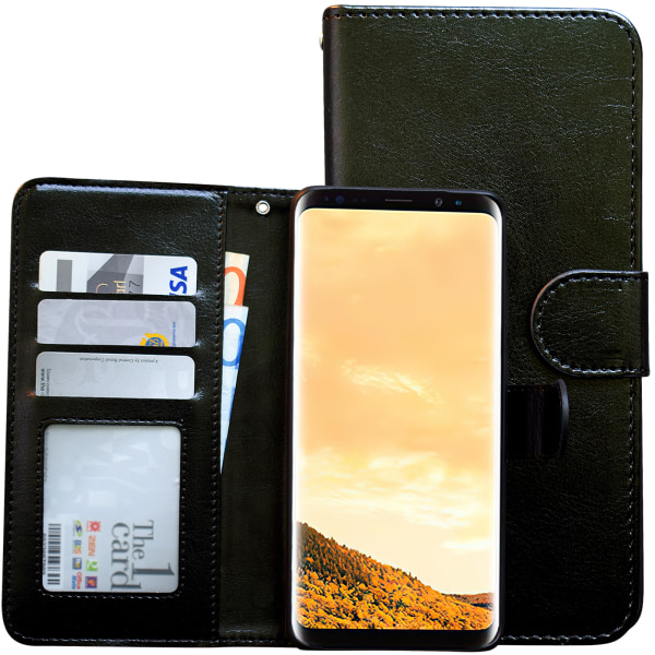 Läderplånbok för Samsung Galaxy S9 - Läderlux! Svart