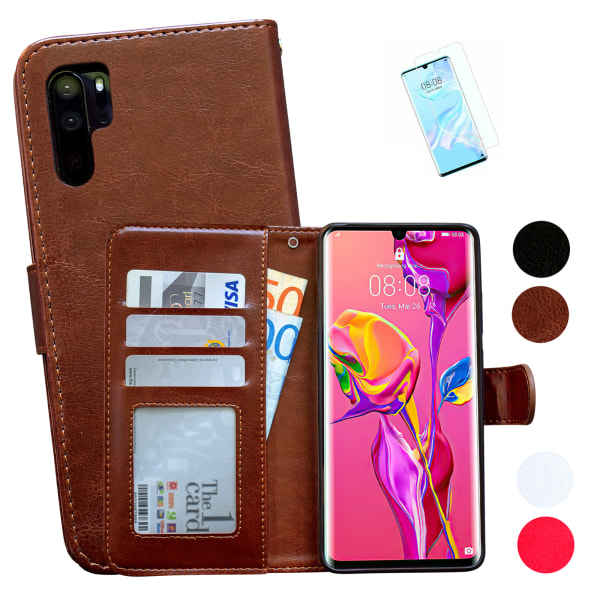 Huawei P30 Pro - Läderfodral / Skydd Vit