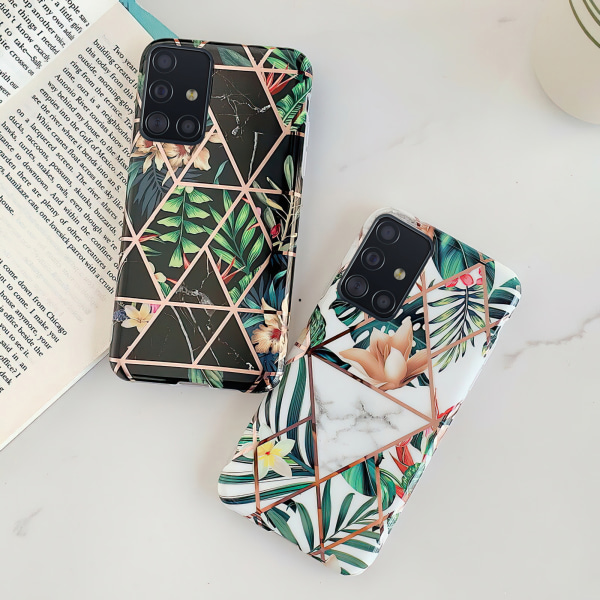 Samsung Galaxy A51 - Geometrisk Blomster Etui Svart