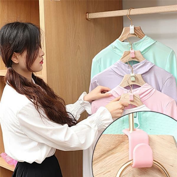 10x Tøj Bøjle Connector Kroge - Pladsbesparende Garderobe Organisering