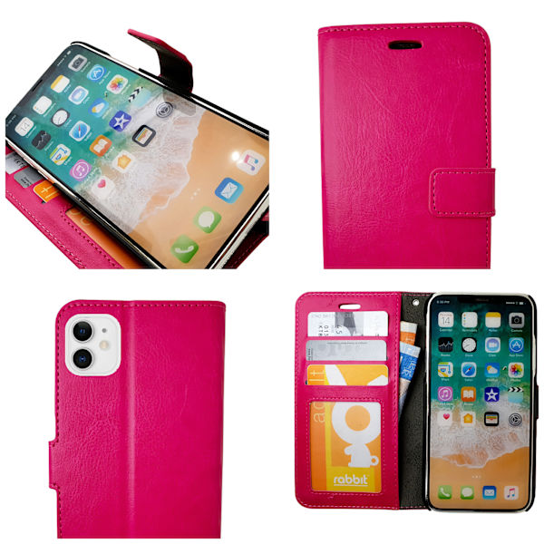 iPhone 11 - PU Læderpung Etui Rosa