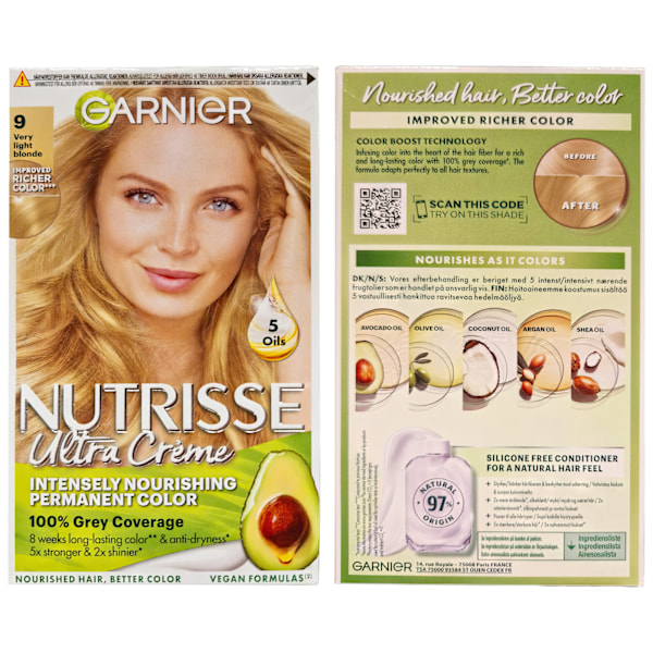 Garnier Nutrisse Ultra Crème Mycket Ljusblond 9.0 Hårfärg