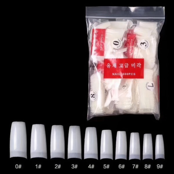 Långa Lös Nagelspetsar för Perfekta Drömnaglar Transparent