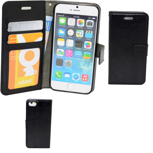 Snyggt Plånboksfodral för iPhone 5/5s Svart