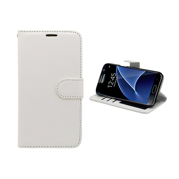Skydda din Samsung Galaxy S7 Edge - Läderfodral & Plånbok + To Vit