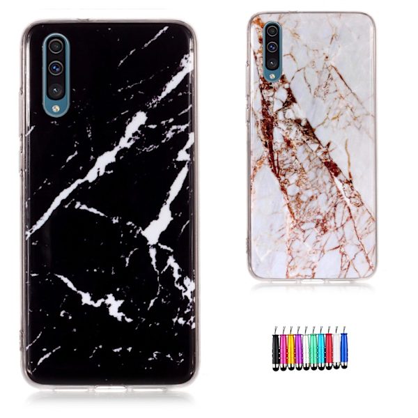 Skydda din Galaxy A50 med Marmor-skal Svart