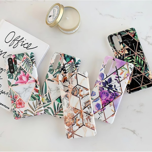 Huawei P30 Pro - Geometrisk Blomster Etui Svart