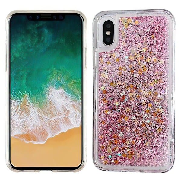 iPhone X/Xs - Liikkuva glitter 3D Bling -puhelinkotelo
