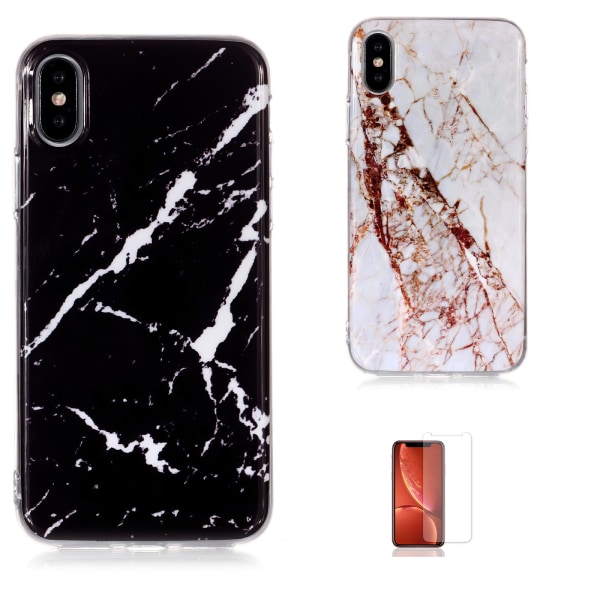 Beskyt din iPhone X/Xs med marmor! Svart