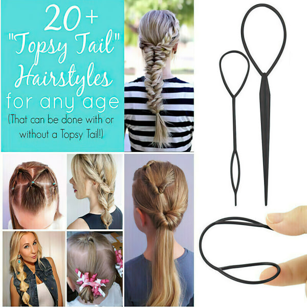 2 stk. Topsy Tail Tool Hår Fletning Hestehale Maker Styling Tool