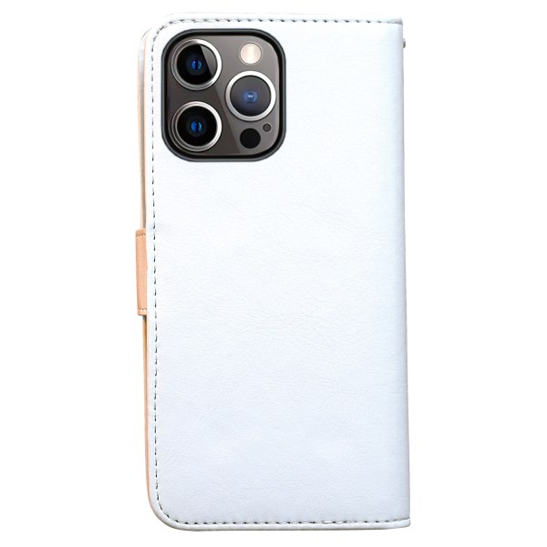 iPhone 12 Pro - PU nahkainen lompakkokotelo Vit
