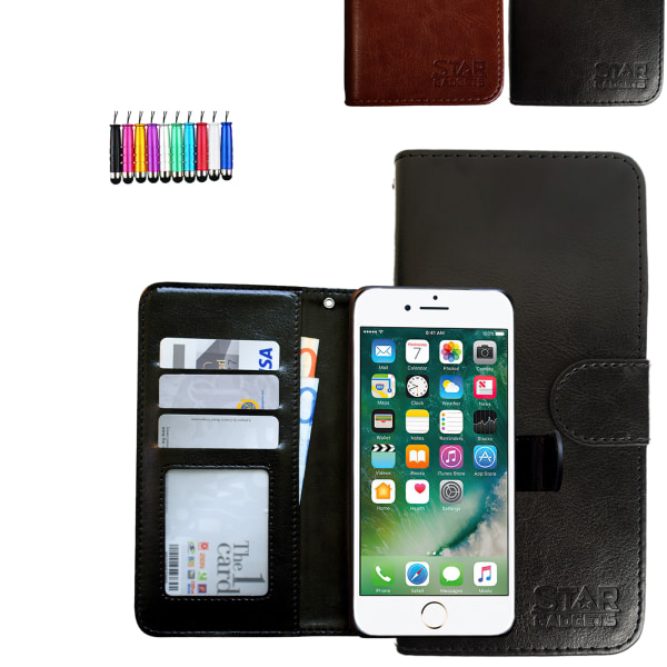 iPhone 7/8/SE (2020 & 2022) - PU Læder Pung Etui Brun