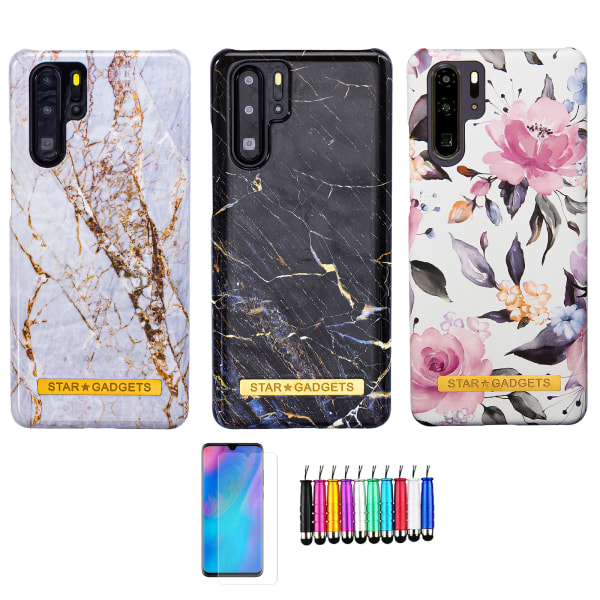 Huawei P30 Pro - Case Protection Flowers / Marble