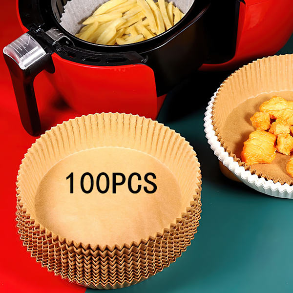 100 stk. engangspapir til luftfriture, non-stick bagepapir